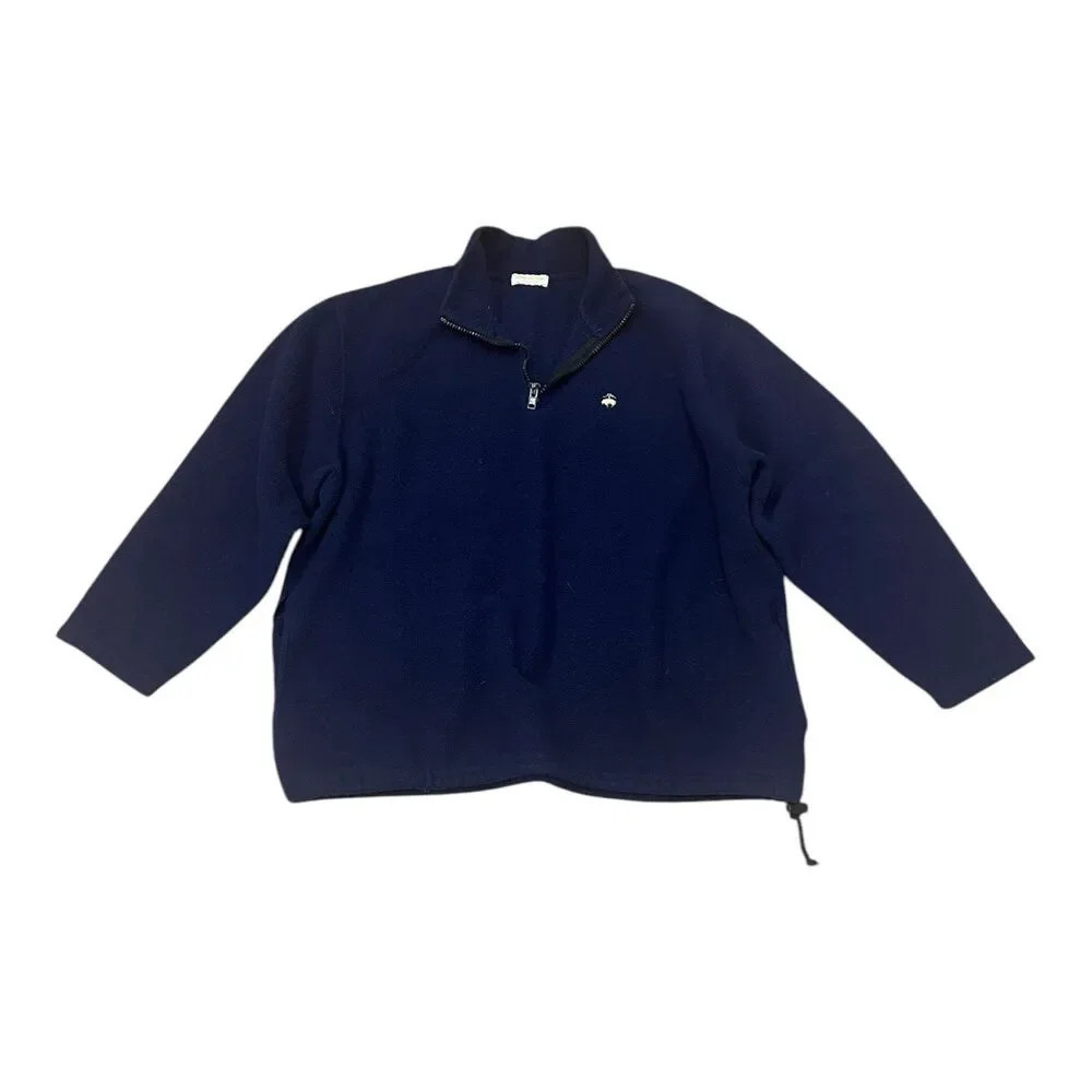 Brooks Brothers Blue Fleece Quarter Zip Sweater XL